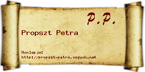 Propszt Petra névjegykártya